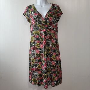 Boden Womens The Everyday Jersey Dress Size 8R Fatigue Alium Floral Spring Mini